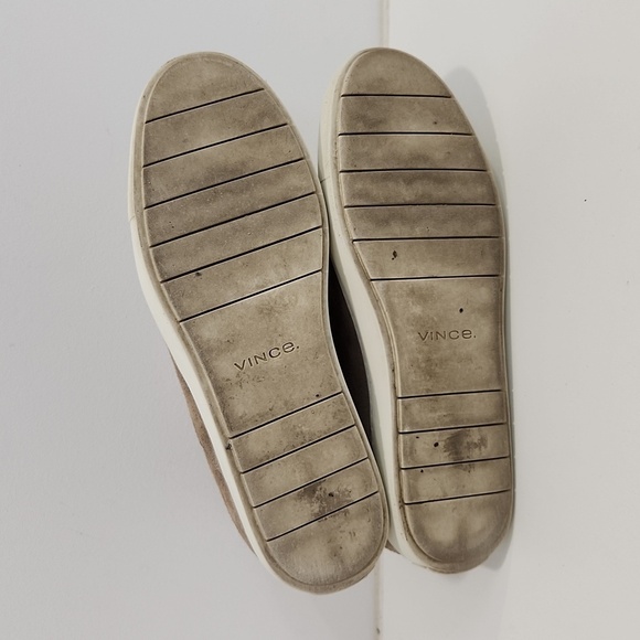 Vince Newlyn High Top Sneakers Shoes Suede Slip On Women's Sz 9M Tan NICE! - Picture 7 of 16